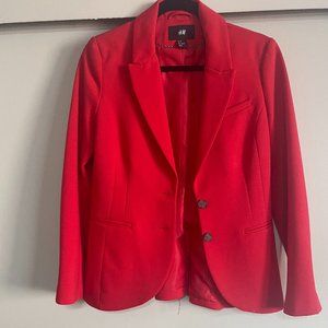 Cherry Red, Tapered Blazer